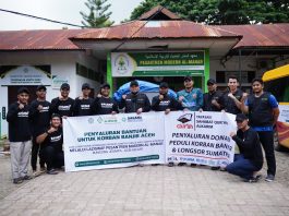 Pimpinan Pesantren Al-Manar Lepas Tim Laziswaf dan SAGANA Salurkan Bantuan Banjir